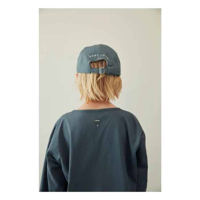 Camiseta de manga 3/4 de algodón ecológico | Azul Gris