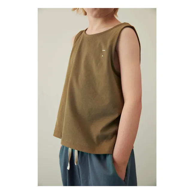 Boxy Organic Cotton Top | Khaki brown