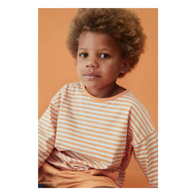 T-shirt Rayures Coton Bio | Abricot