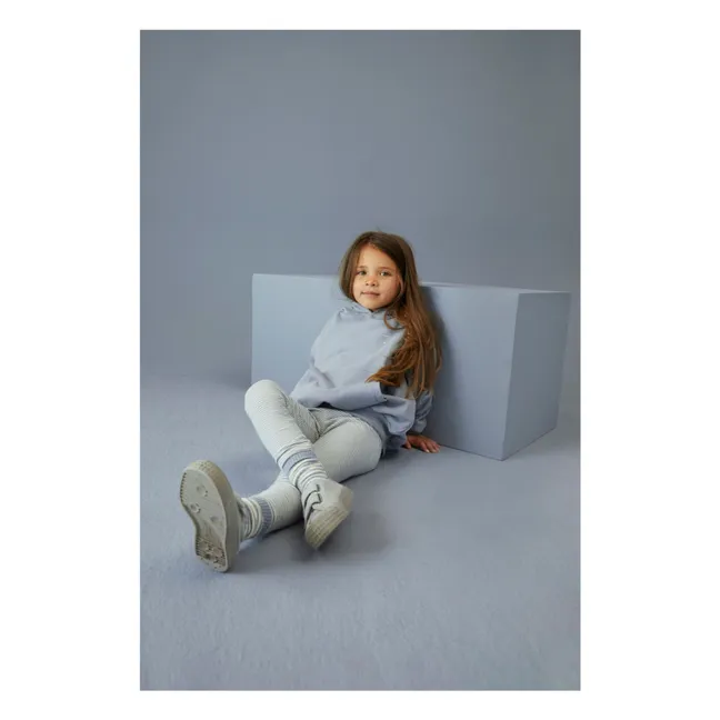 Gambale in cotone biologico a righe | Blu Ghiaccio