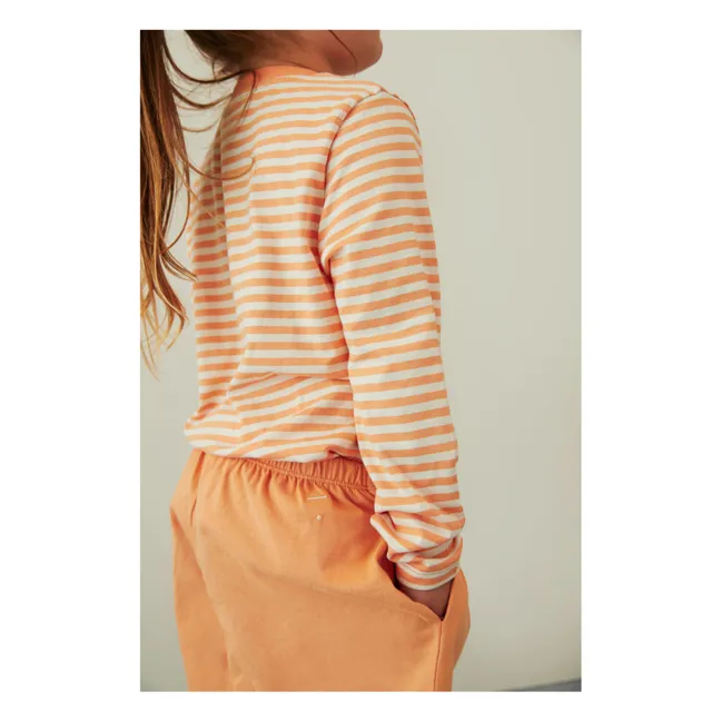 Organic cotton button-down shorts | Apricot