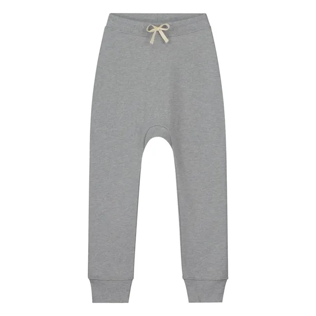 Organic cotton baggy joggers | Heather grey