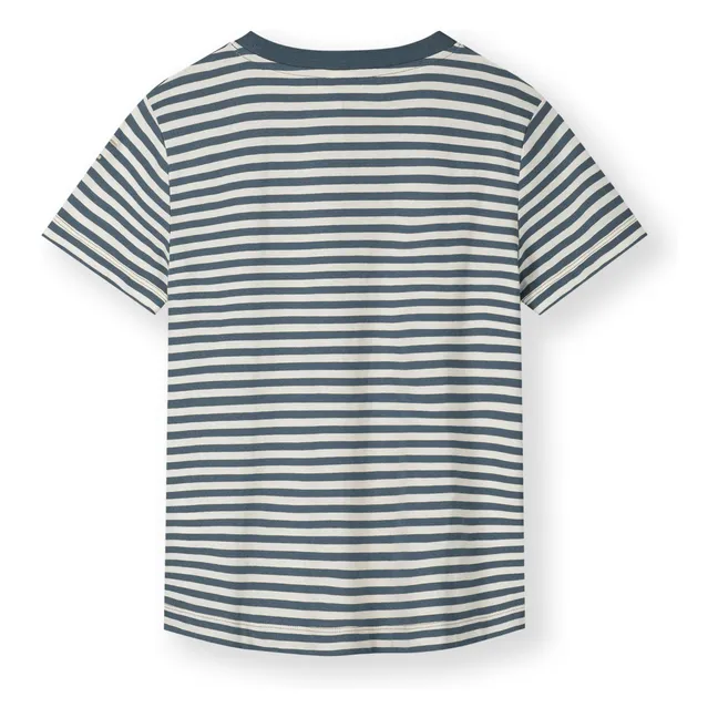 Camiseta oversize a rayas de algodón orgánico | Azul