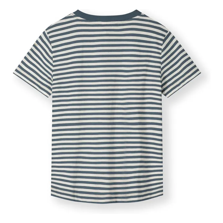 T-shirt Oversize Rayé Coton Bio | Bleu- Image produit n°2
