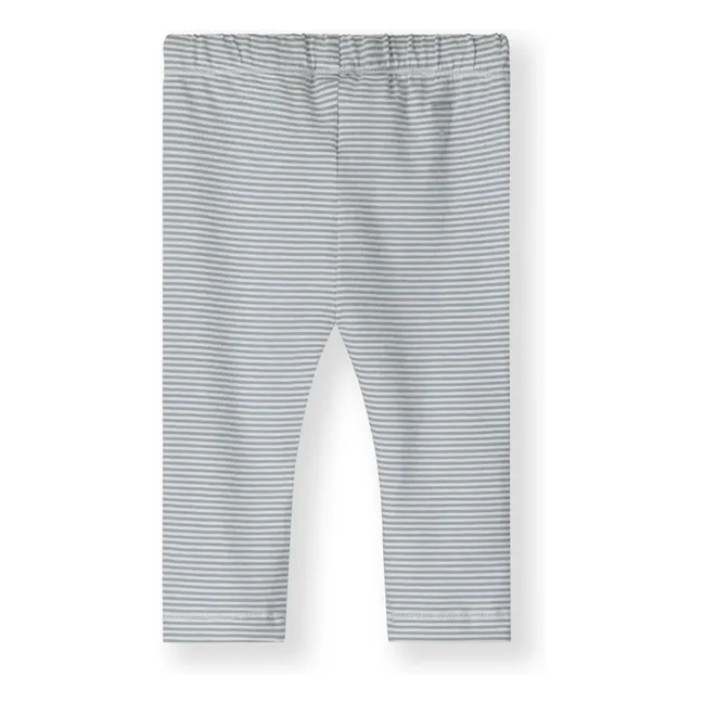 Legging de algodón orgánico a rayas | Azul Glaciar