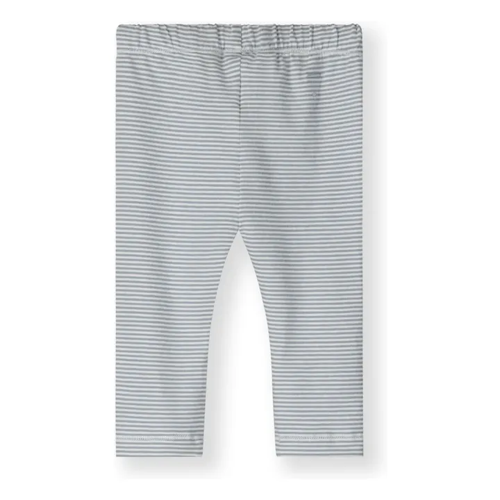 Legging Rayures Mini Coton Bio | Bleu Glacier- Image produit n°1