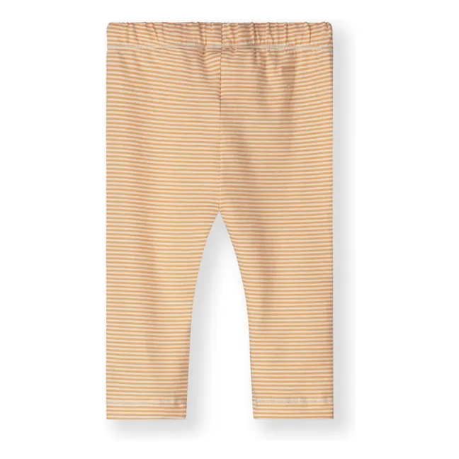 Legging Streifen Mini Bio-Baumwolle | Apricot