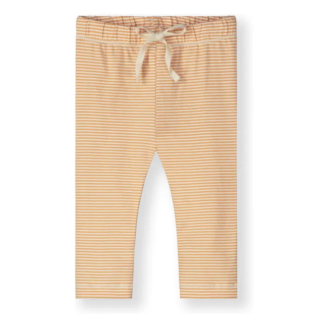 Legging Streifen Mini Bio-Baumwolle | Apricot