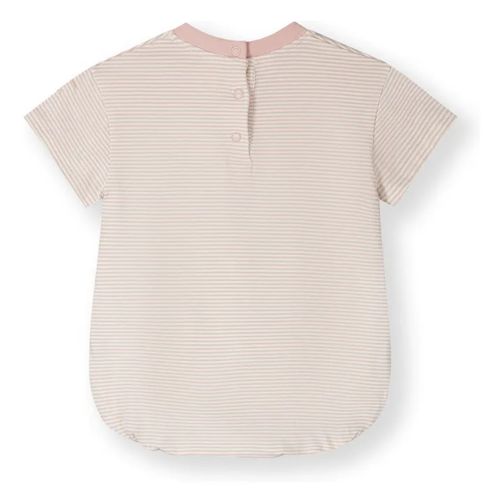 Pelele a rayas de algodón ecológico | Rosa Pálido- Imagen del producto n°1