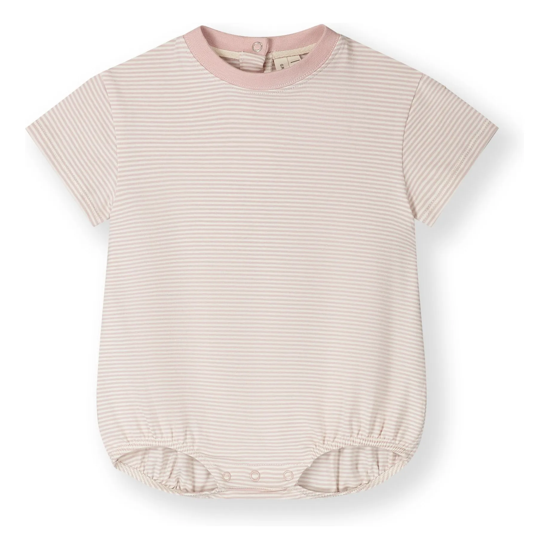 Gray Label Pale Pink Organic Cotton Striped Romper