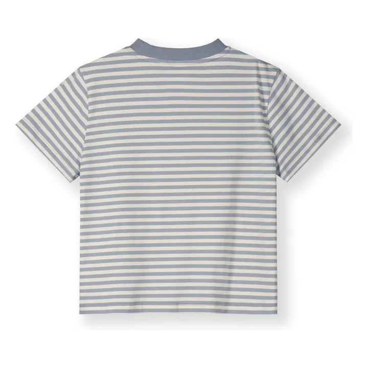 T-shirt Oversize Rayé Coton Bio | Bleu Glacier- Image produit n°2