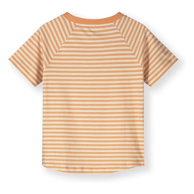 T-shirt Rayé Coton Bio | Abricot