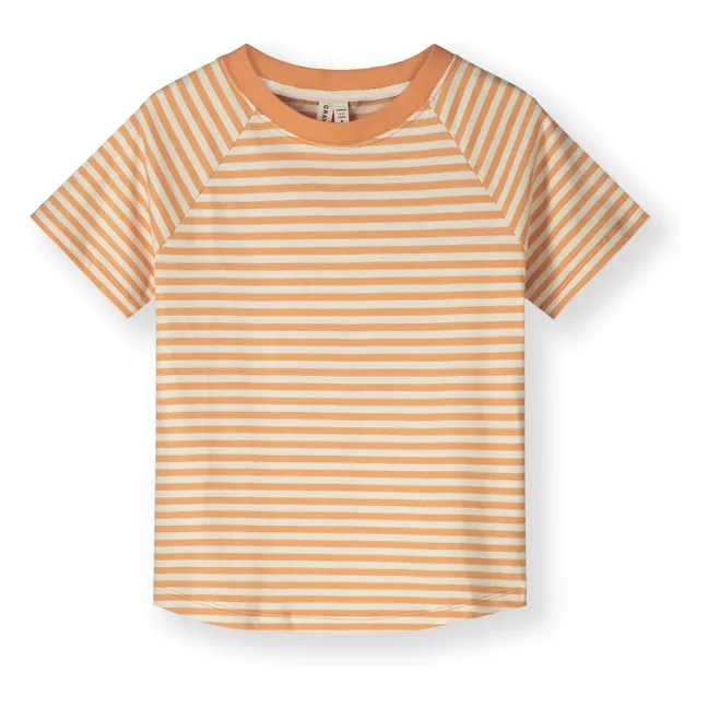 T-shirt Rayé Coton Bio | Abricot
