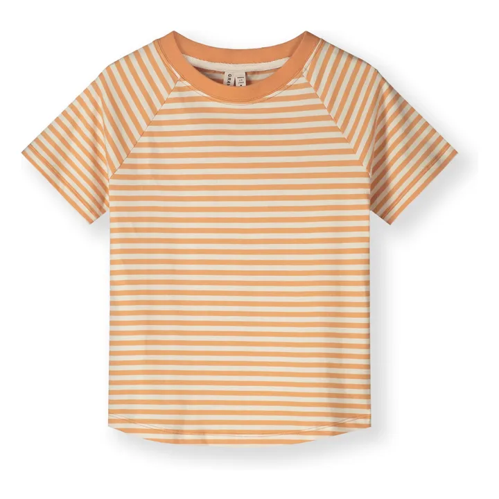 T-shirt Rayé Coton Bio | Abricot- Image produit n°0