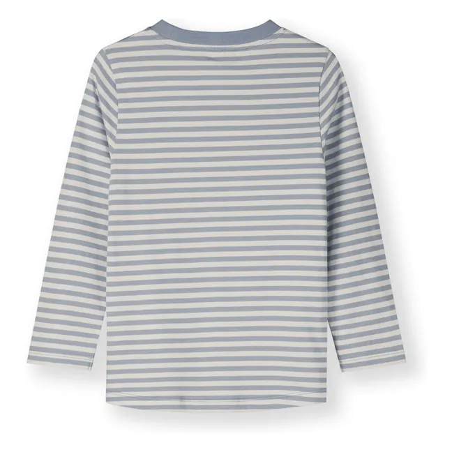 Camiseta de rayas de algodón ecológico | Azul Glaciar