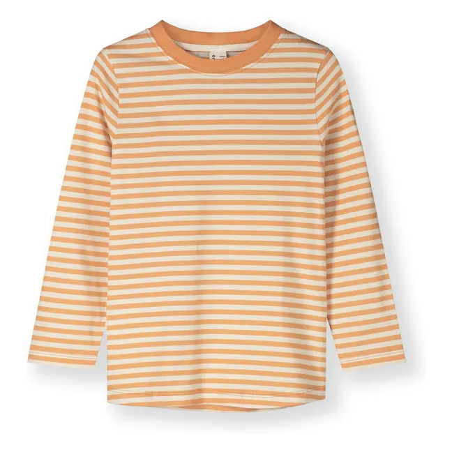 T-shirt Rayures Coton Bio | Abricot