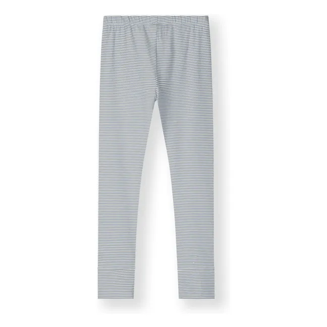 Stripes Organic Cotton Legging | Ice Blue
