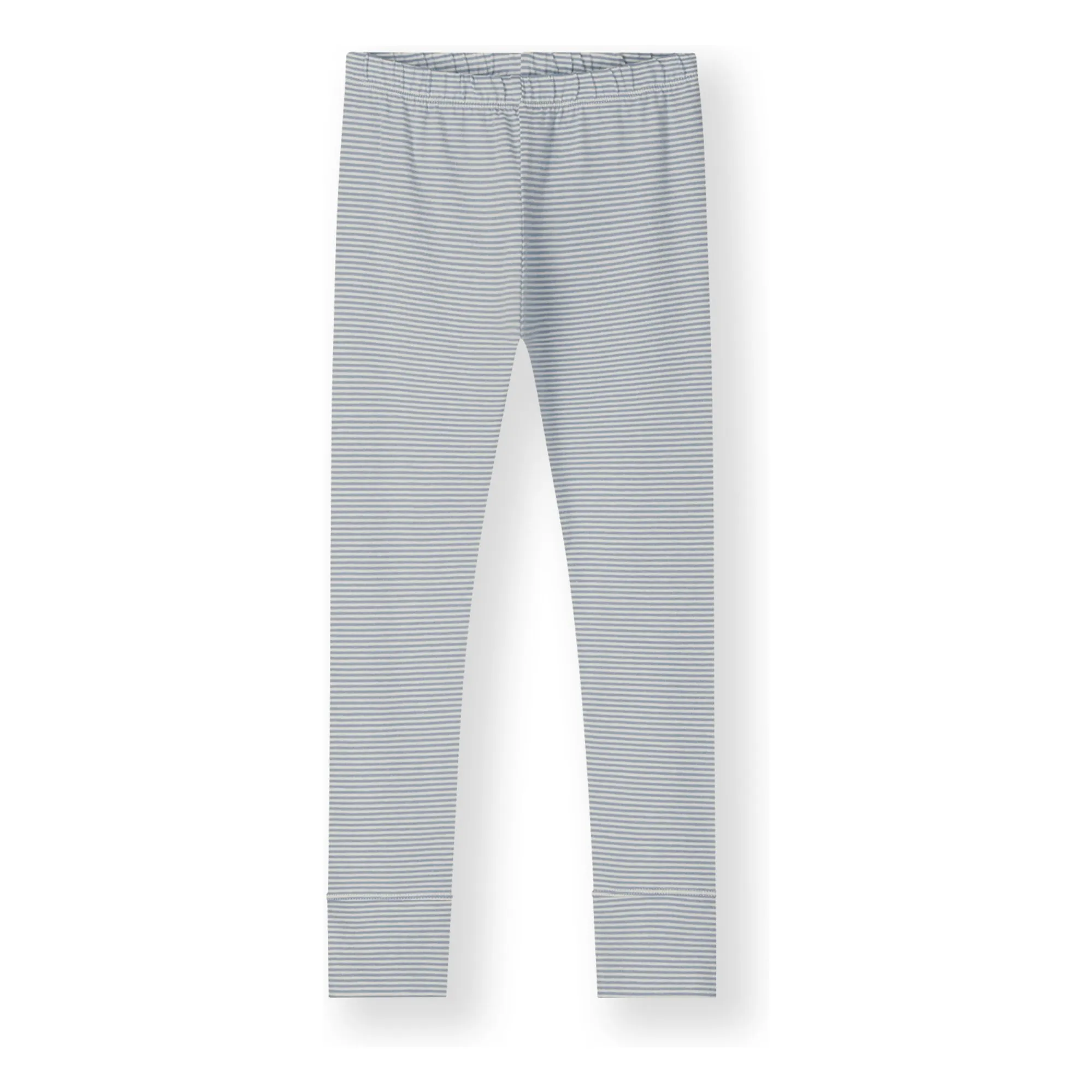Legging Rayures Coton Bio | Bleu Glacier- Image produit n°0