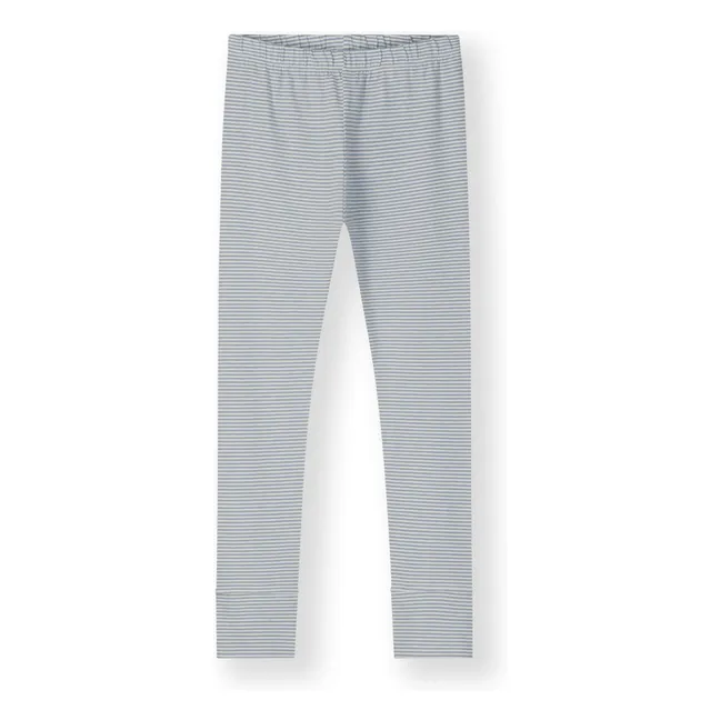 Stripes Organic Cotton Legging | Ice Blue