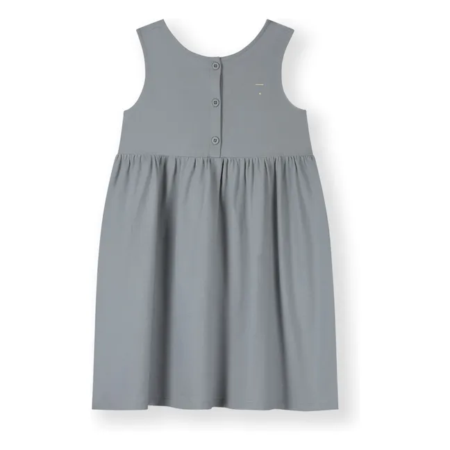 Robe Boutonnée Coton Bio | Bleu Glacier