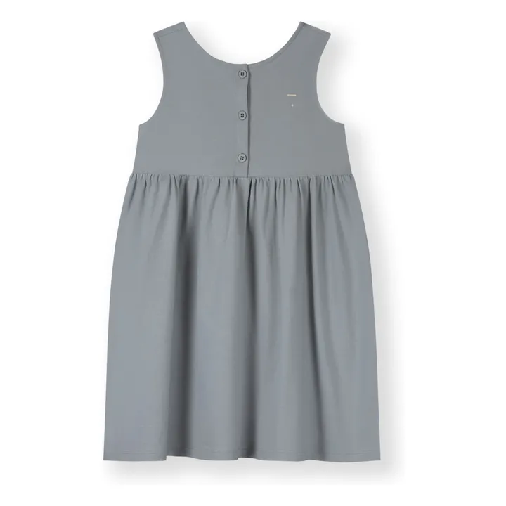 Vestido abotonado de algodón orgánico | Azul Glaciar- Imagen del producto n°0