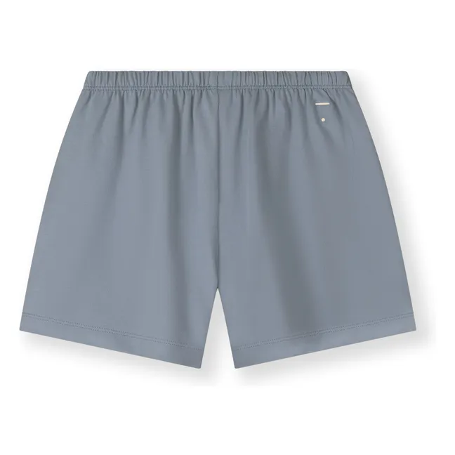 Organic cotton button-down shorts | Ice Blue