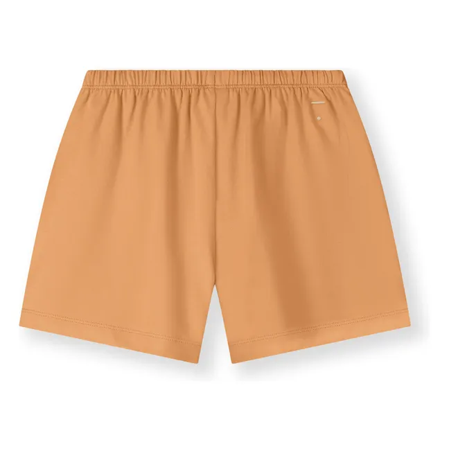 Organic cotton button-down shorts | Apricot