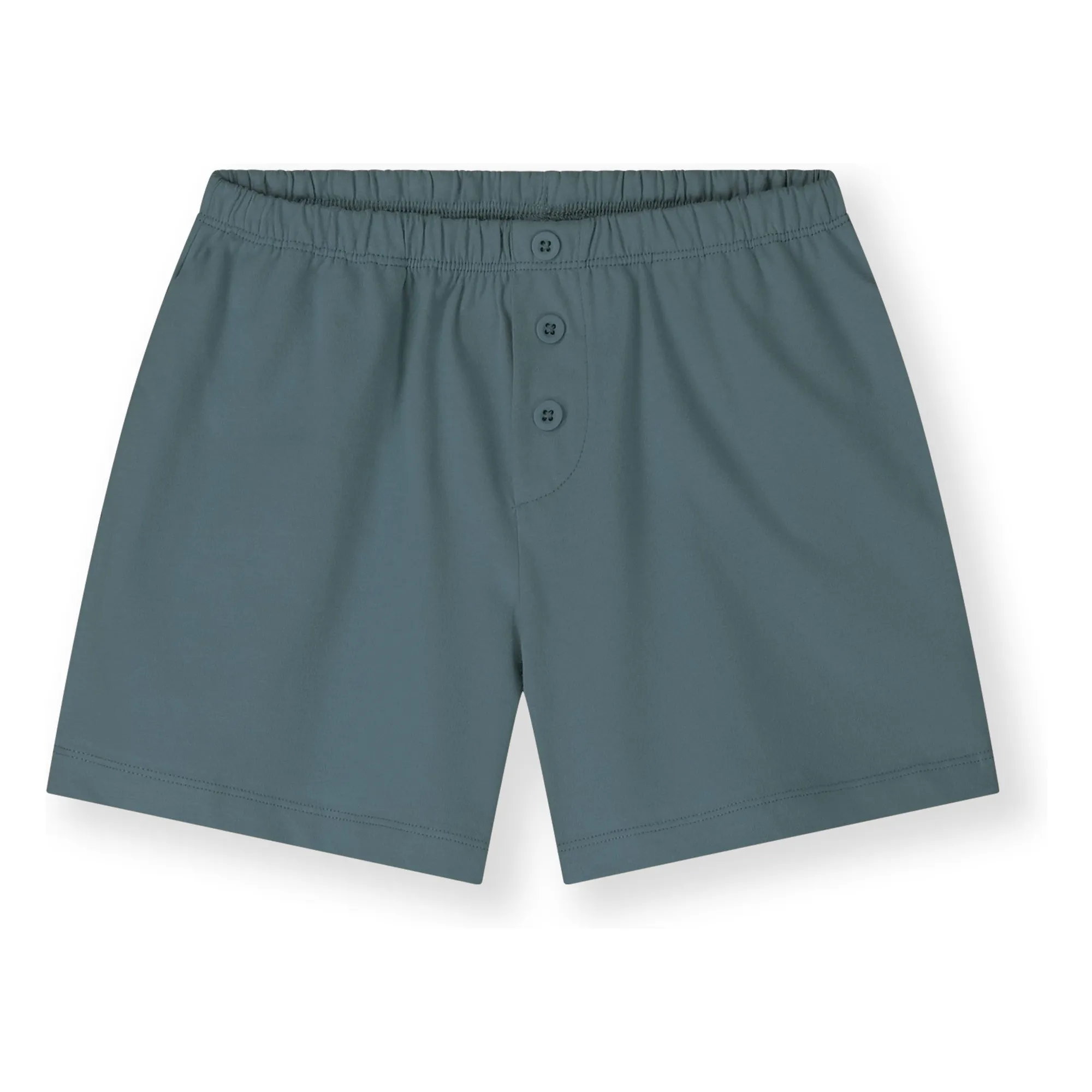 Short Boutonné Coton Bio | Bleu canard- Image produit n°0