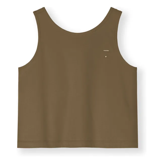 Boxy Organic Cotton Top | Khaki brown