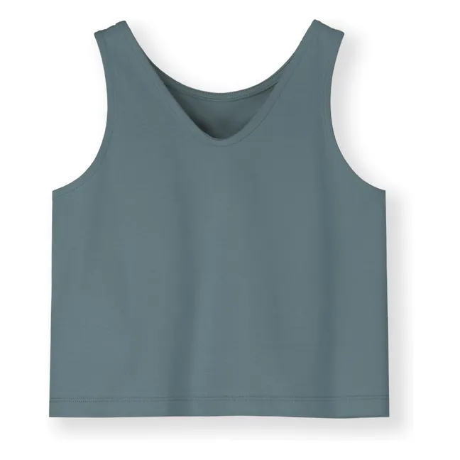 Boxy Organic Cotton Top | Grey blue