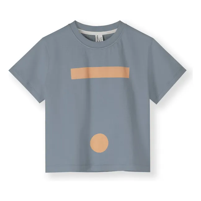 Camiseta con logotipo de algodón ecológico | Azul Glaciar