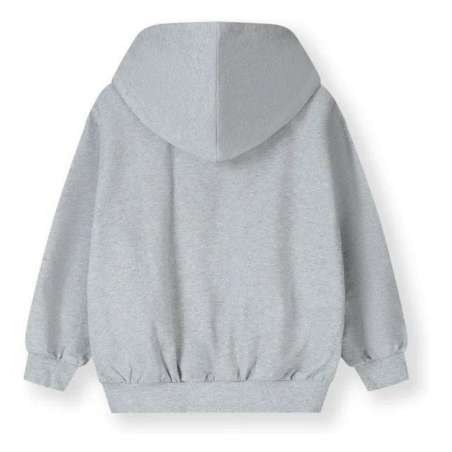 Sudadera con cremallera de algodón orgánico | Gris Jaspeado