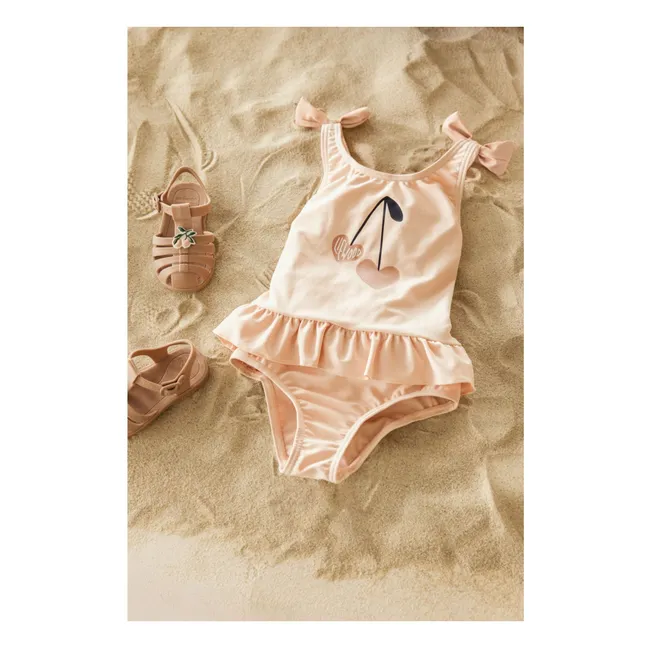 Maillot de Bain Amara Cerises Fibres Recyclées | Rose pâle