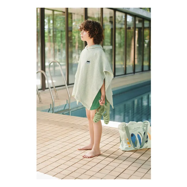 Tote Bag Big Planches Coton Bio | Vert d'eau