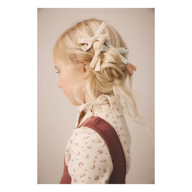 Col Roulé Snap Fleuri Coton Bio | Ecru