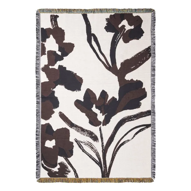 Plaid tapisserie en coton Cilla  | Marron