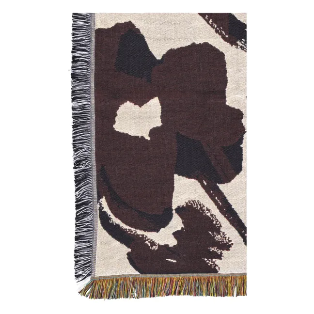 Plaid tapisserie en coton Cilla  | Marron