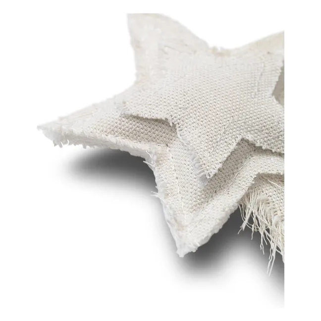 Ornements pour sapin en coton Vela Star - Set de 4 | Blanc