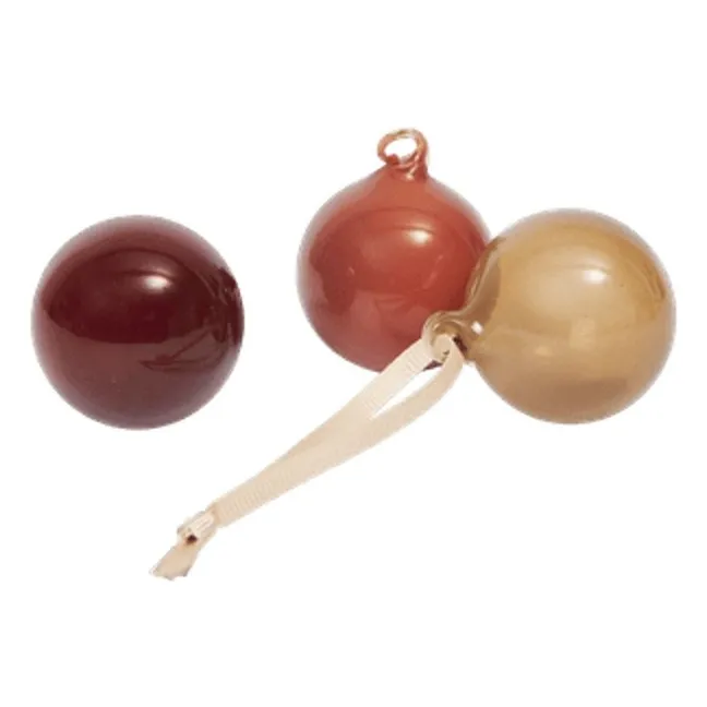 Boules de Noël en verre - Set de 3 | Orange