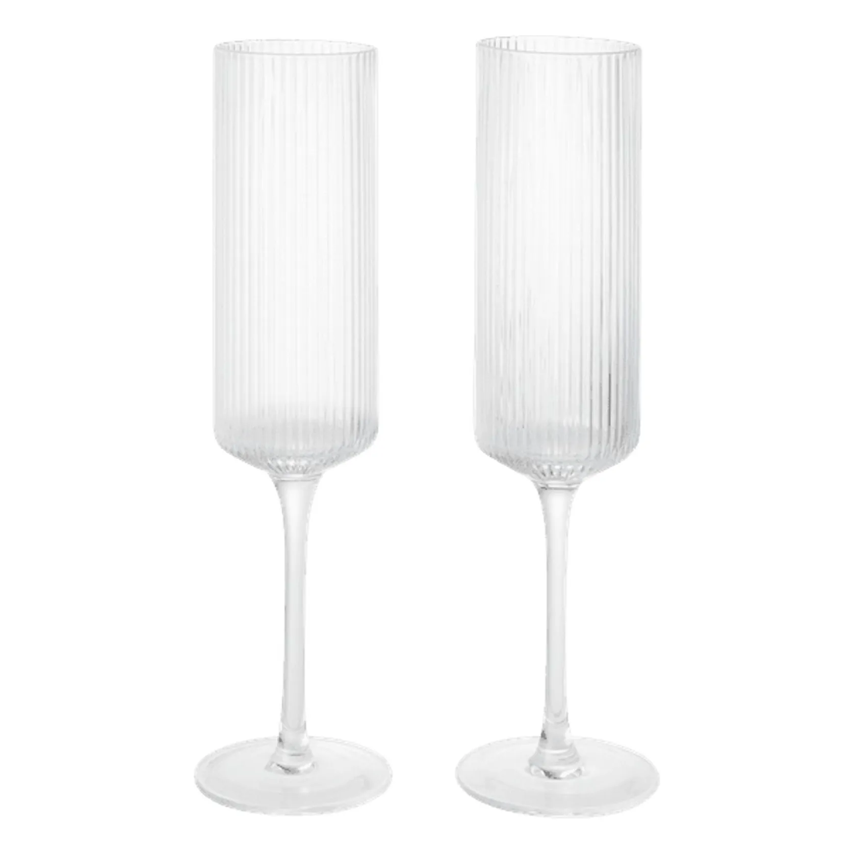 Ferm Living Transparent Ripple Flutes - Set Of 2