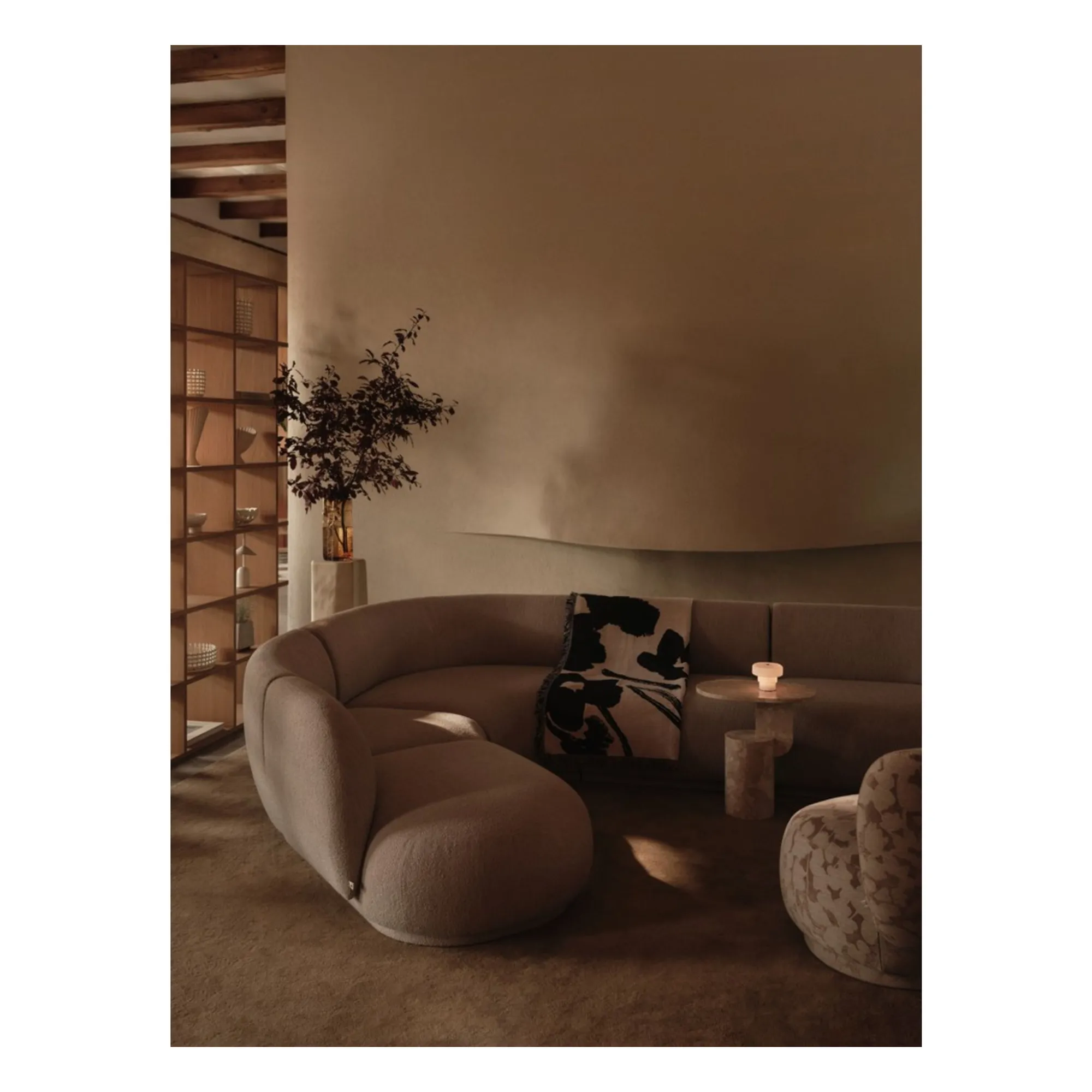 Plaid tapisserie en coton Cilla  | Marron- Image produit n°1