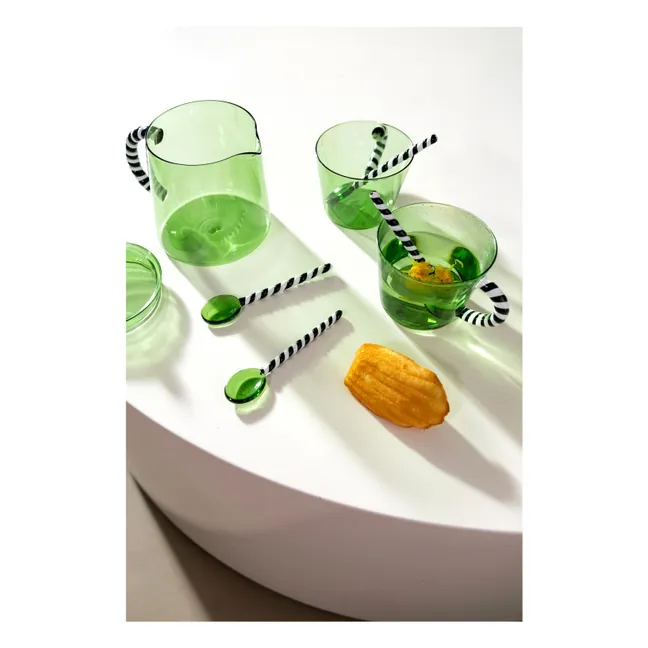 Cucchiai in vetro Duet - Set di 4 | Verde