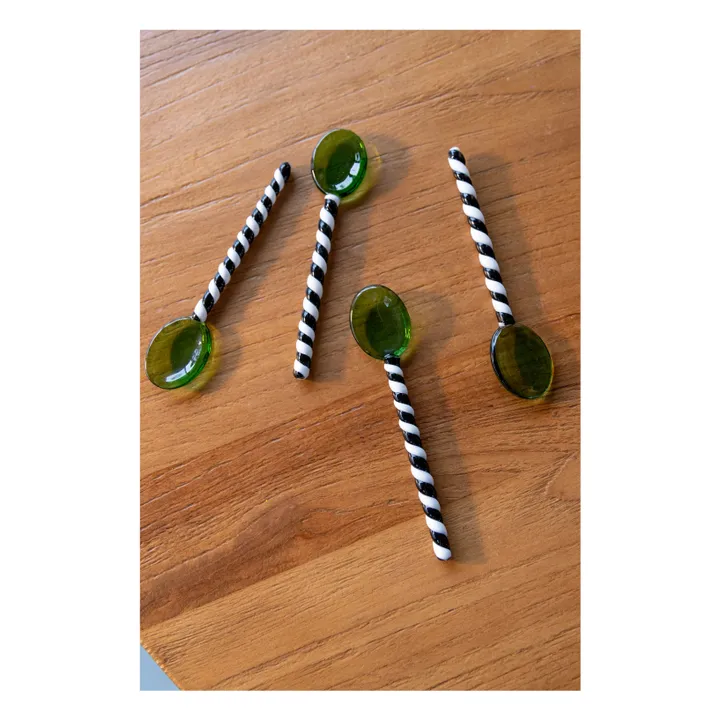 Cucharas de vidrio Duet - Juego de 4 | Verde- Imagen del producto n°3