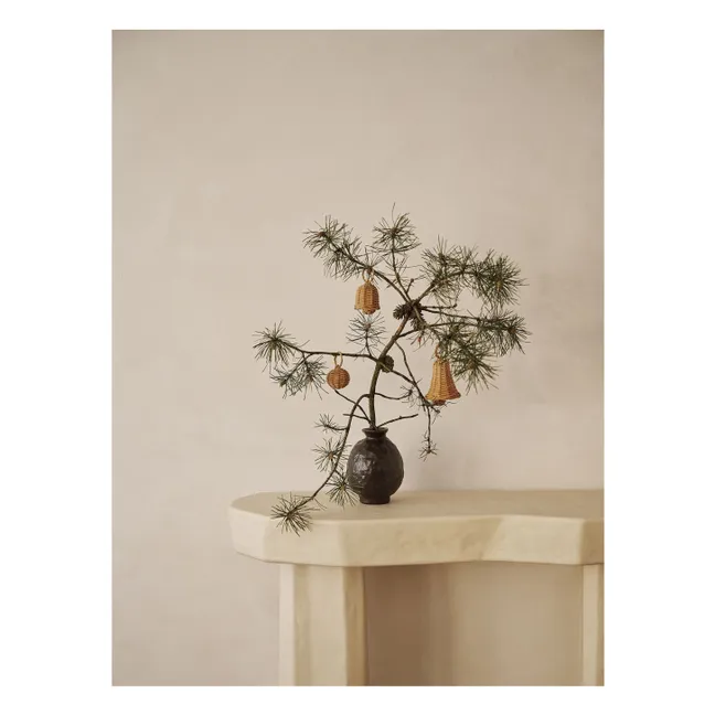 Boules de Noël en rotin tressé Cloches - Set of 3