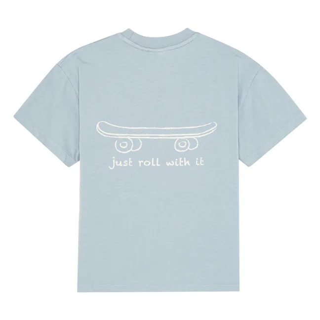 Camiseta de algodón orgánico Nanna Skateboard | Azul Claro