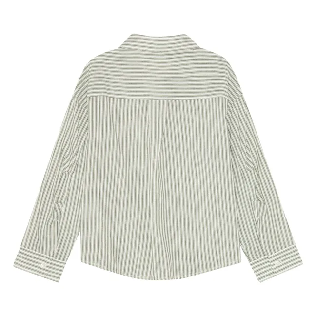 Camisa de algodón orgánico a rayas Nohrla | Verde