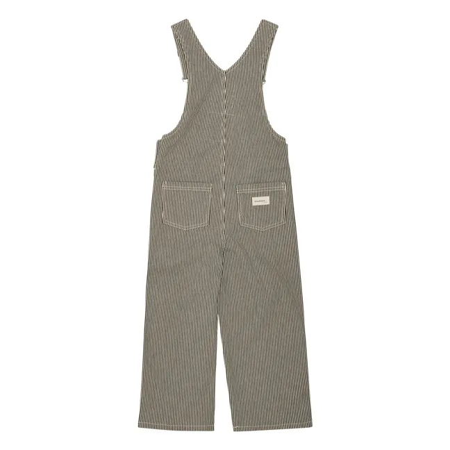 Peto Harry Stripe de algodón orgánico | Verde Oscuro