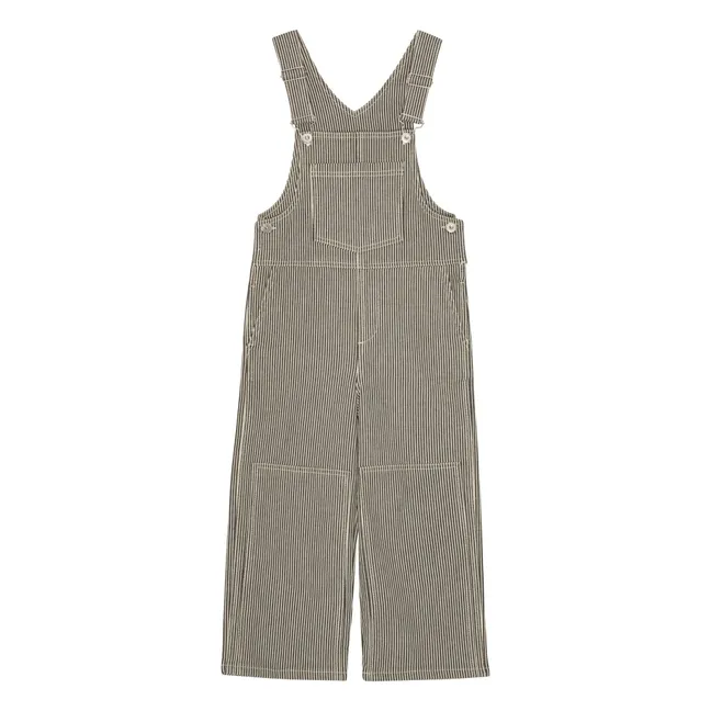 Peto Harry Stripe de algodón orgánico | Verde Oscuro