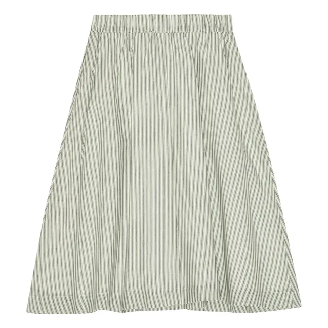 Gertrud Striped Skirt Organic Cotton | Green