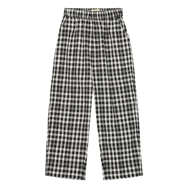 Pantalón Carreaux Dora de algodón ecológico | Negro